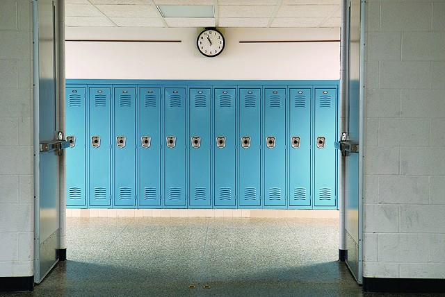 school locker hallway